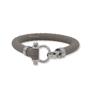 دستبند امگا رابر طوسی سگک نقره ای (کیفیت مستر)