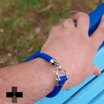 دستبند امگا آبی کاربنی